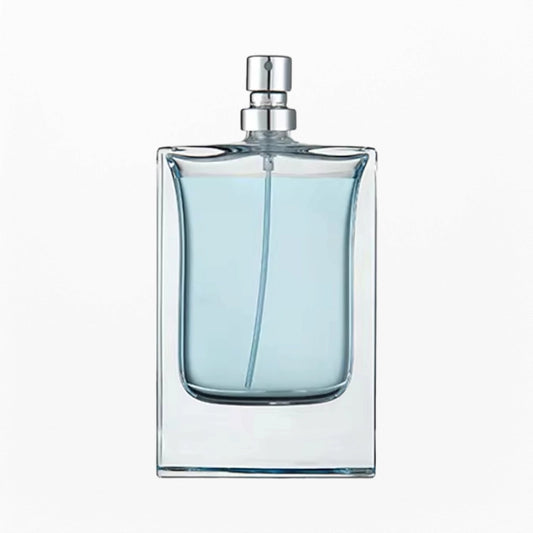 Parfümflaschenspray, flaches und schlankes, quadratisches Design, klares Glas