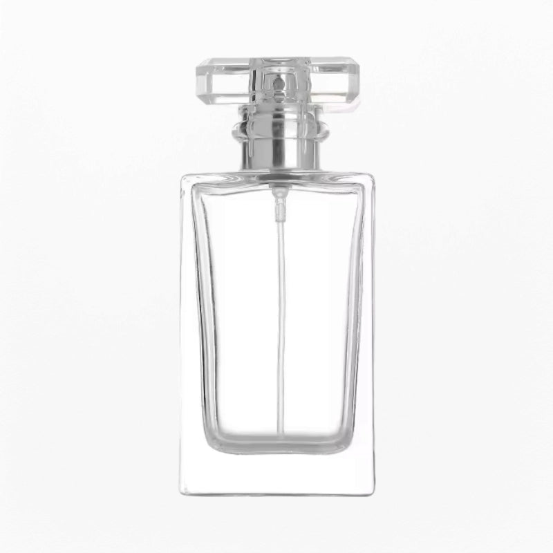 Four Perfume Bottle Square Clear Glass Bottle with Acrylic Cap