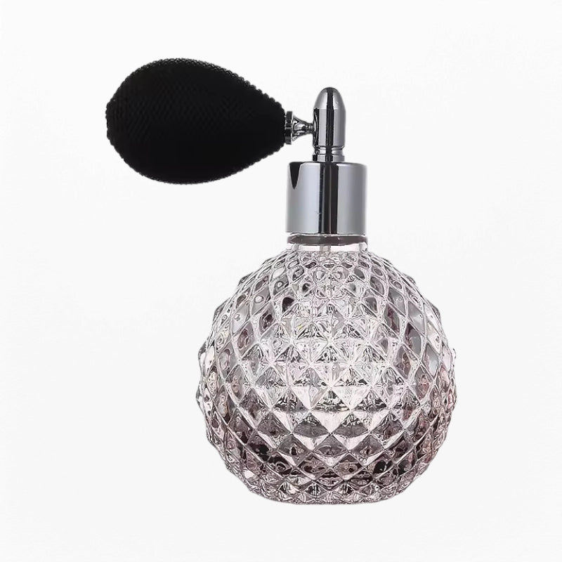 Perfume Bottle with Squeeze Ball Vintage Engraved Style