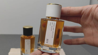 Luxury 50ml Pressurized Atomizer Glass Perfume Bottle Octagon Shape Thick Bottom Fragrance Packaging Gold Spray Screen Printing