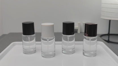 15ml Cylinder Mini Glass Perfume Spray Bottle Portable Travel Size Fragrance Sample Fine Mist Pump Custom Cap OEM Reed Diffuser