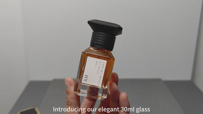 Ready to Ship Premium Glass Custom LOGO Area 30ml Square Perfume Bottle with Luxury Decorative Cap Low MOQ