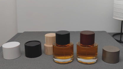 50ml Round Glass Perfume Bottle Crimp Neck Luxury Fragrance Packaging with Custom Cap OEM ODM Perfume Bottle Manufacturer