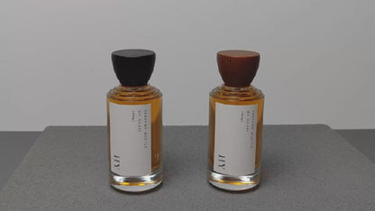 100ml Custom Luxury Thick Glass Perfume Oil Bottle Fine Mist Spray with Natural Wooden Cap