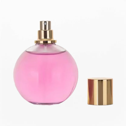 sphere perfume bottle 100ml with golden cap and sprayer