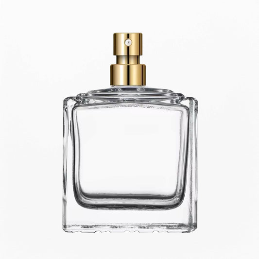 Square Perfume Bottle Patterned Bottom 100ml Volume