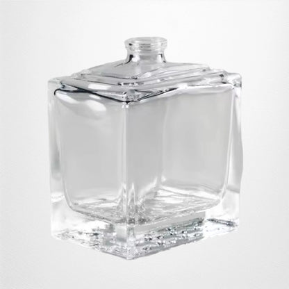 Square Perfume Bottle Patterned Bottom 100ml Volume