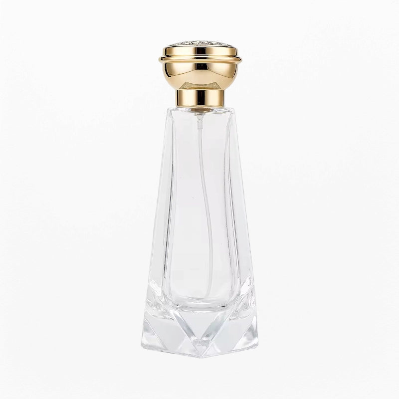 Triangle Shaped Perfume Bottle Resembles an Iron Tower