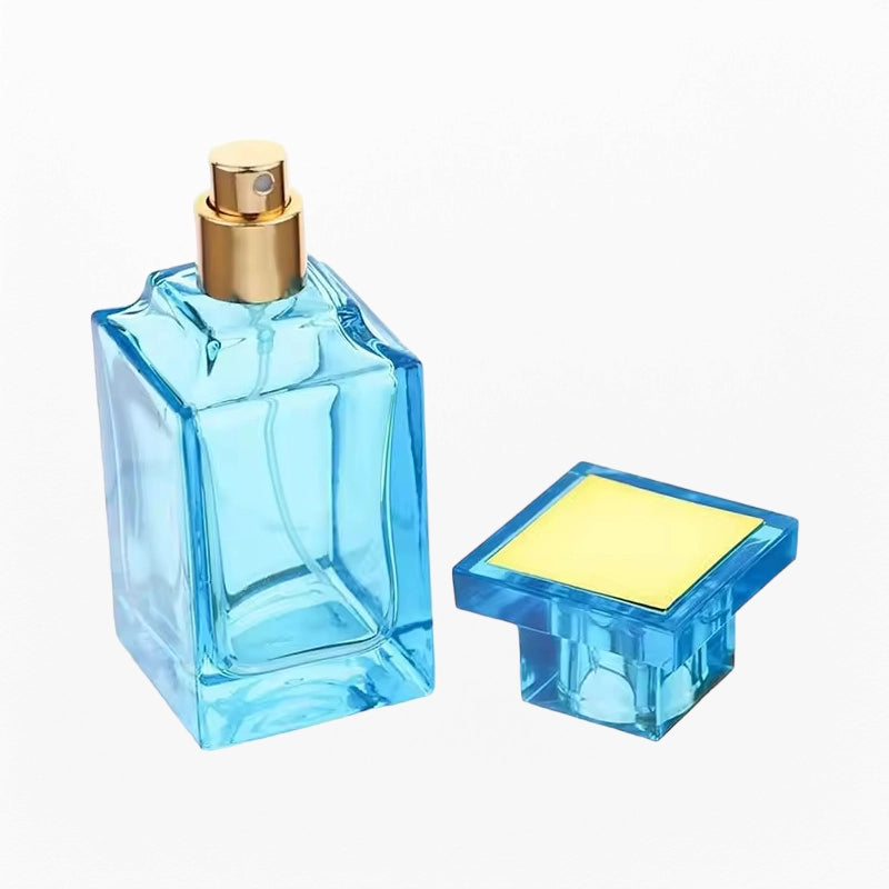 Wholesale Perfume Bottle Square Shape Red Black Blue Color 50ml