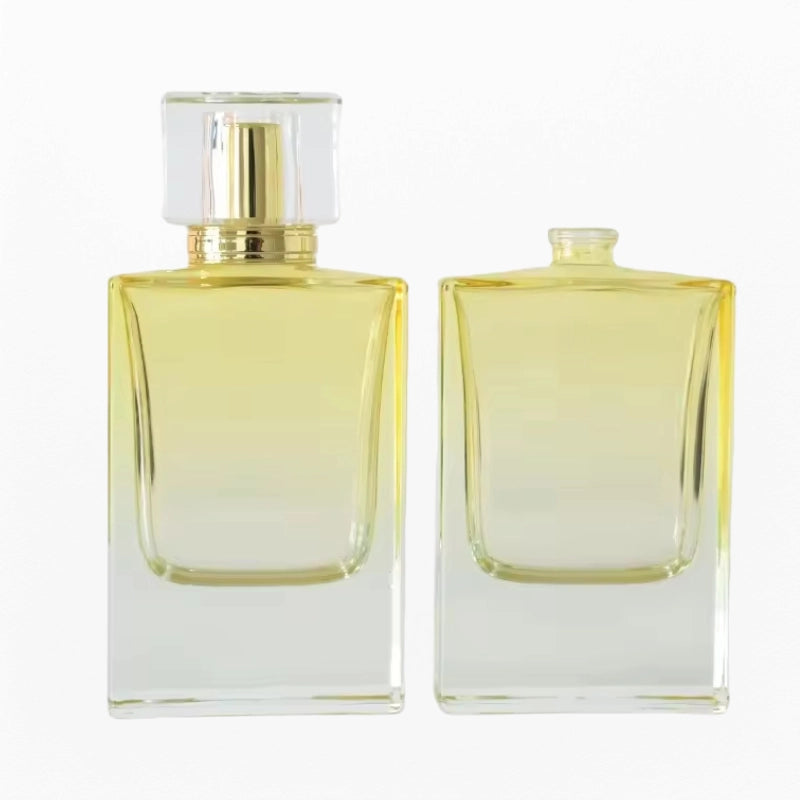Yellow Cologne Bottle Flat Square with Gradient Color Design