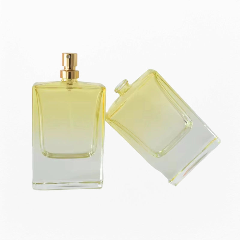 Yellow Cologne Bottle Flat Square with Gradient Color Design